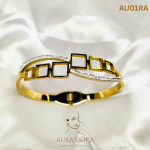 ANIID Cubic Zirconia Charm Stainless Steel Bangles Bracelets for Women