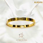 Big Size Men Women Stainless Steel Gold Color Open Bangle Roman Numeral Lover Cuff Bracelet