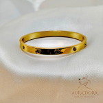 Stainless Steel Round Open Cuff Bracelet bangle