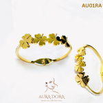 Gold Plated Tarnish Free Waterproof Flower Petal Cuff Bracelet Bangle Stainless Steel Jewelry - Image 2