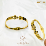 Women's Metal Round Ball Stainless Steel Spring Bracelet 18K Gold Simple French Titanium Steel Bangles - Image 2