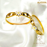 Stainless Steel Sunflower bangle bracelets - Image 2