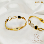 Round Decor Bangle Stainless Steel Bracelet - Image 2