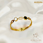 Round Decor Bangle Stainless Steel Bracelet