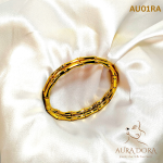 Stainless Steel Gold bamboo bangle bracelets - Image 2