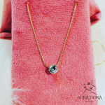 Fine Single Diamond Charm Necklace Waterproof Stainless Steel 18k Gold Plated Round Crystal Claw Cubic Zircon Pendant Necklace - Image 2