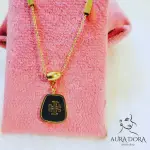 Joolim Jewelry's Dainty Black Epoxy Zirconia Star Pendant Necklace 18K Gold Plated Stainless Steel Gifts Trendy