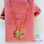 Romantic Double Wear Magnet Four Heart Flower Pendant Necklace For Women Metal Love Magnetic Necklaces Jewelry