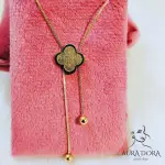 18K Gold Plated Four-leaf Clover Necklace for Women Fashion Pendant Jewelry Stylish Stainless Steel Necklace