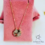 Lucky Heart Charm Diamond Necklace Four Leaf Clover Titanium Steel Necklace Women Choker Necklace Fine Jewelry - Image 2