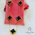 Luxury Double Sided Four Leaf Clover Black Clover Necklace Meaning - Image 2