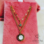 Stainless Steel Choker Double Layer Pendant Necklaces For Women Jewelry Luxury Zircon Multilayer Collier