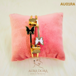 New Titanium Steel Two-color butterfly Bracelet, Simple and Fashionable Titanium Steel Spring Bracelet