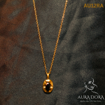 Minimalist Ladies Girls Daily Golden Necklace Small Oval Black Cubic Zirconia Pendant Necklace Jewelry Gift For Women - Image 3