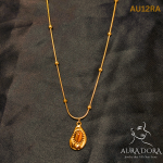 Stainless Steel Cashew Drop Inlaid Natural Tiger Stone Pendant Necklace Rust Proof 18K PVD Plated Chain Neck Jewelry - Image 3