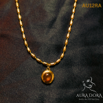 Small Aventurine Natural Stone Pendant Stainless Steel 18k Gold Color Necklace Delicate Fashion Chic Jewelry for Women - Image 3