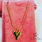 Heart Pendant Necklace Stainless Steel Gold Plated Necklace Jewelry for Women