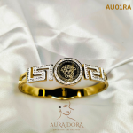 Lion Head Bracelet Stainless Steel Lock Nail Bangle Zircon Jewellery