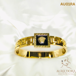 Lion Head Stainless Steel Kira Cuff Bracelet Bangle for Women Gold Plated Smooth Women's Bracelets on Hand