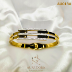 Freetry Luxury Stainless Steel Inlaid Rhinestone Cuff Bangles for Women Geometric Layered Wide Bracelets Trendy Jewelry Gifts