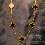 Luxury Double Sided Four Leaf Clover Black Clover Necklace Meaning - Image 4