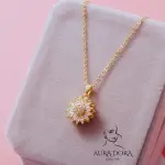 Double-layer Rotatable Sunflower Necklaces For Women Girl Chain Choker Stainless Steel Jewelry