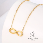 Fashion Gold Stainless Steel No Fade Infinity Necklace for Women
